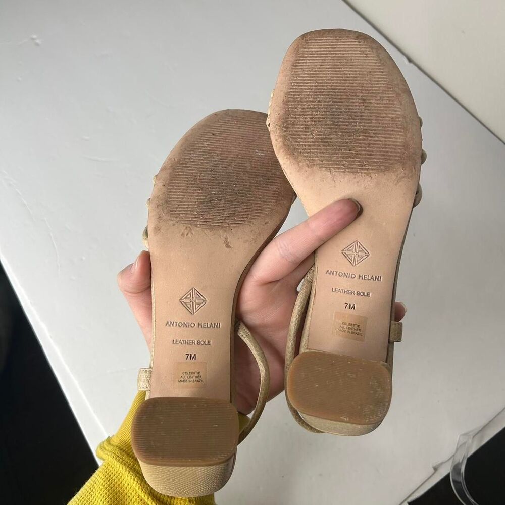 Antonio-melani Women's Tan and Cream Sandals - Picture 5 of 6